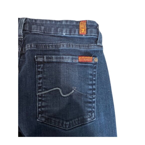 7 For All Mankind Men’s Dark Wash Jeans Size 32x31 Straight Fit - Picture 4 of 9